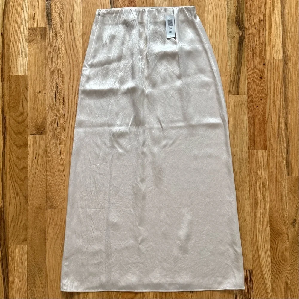Babaton Aldus Slip Skirt NWT | Size 2 | Satin Midi in Denude Nude Beige Aritzia